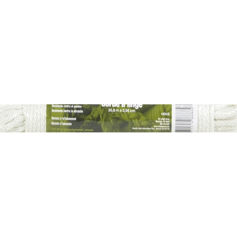 SecureLine Lehigh 7/32 in. D X 100 ft. L White Solid Braided Cotton Sash Cord SecureLine Lehigh 7/32 in. D X 100 ft. L White Solid Braided Cotton Sash Cord