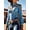 Blue, variant on Women Light Blue Western Botanical Print Blouse with Stand Collar Long Sleeves Slim A Line Button Up Shirt