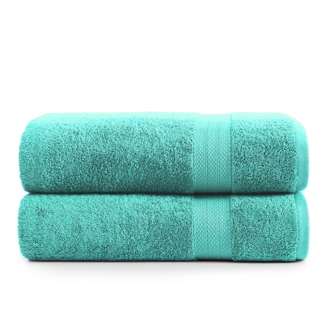 Juego de toallas de baño LANE LINEN, 100% algodón, 35 x 66 cm, color verde azulado, paquete de 2