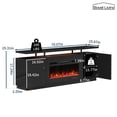 thumbnail image 2 of Boyel Living 70" Fireplace TV Console w/ 36" Electric Fireplace, Modern Media Console Storage Cabinet Fireplace TV Stand for TVs up to 80", Fireplace for Living Room TV Stand, Black, 2 of 10