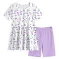 thumbnail image 3 of felwors Toddler Girls Summer Sleeveless Ruffle Top Elastic Shorts Set Kids Short Set 2-8 (Light Purple, 11-12 Years), 3 of 7