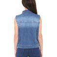 thumbnail image 4 of SKYLINEWEARS Women's Denim Vest Buttoned Washed Denim Vest Sleeveless jean Jacket Chest Flap Pocket, 4 of 4