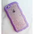 thumbnail image 5 of for iPhone 6S Case,iPhone 6 Case 4.7",Curly Wavy Design Transparent Bling Glitter Star Shiny Case Cute Clear Transparent Full Protection Soft TPU Shockproof Phone Cover for Women Girls,Purple, 5 of 14