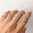 thumbnail image 1 of Juego de 9 Uds. De anillos de cadena de Color dorado Punk para mujeres y niñas, anillos finos de dedo Irregular a la moda, regalo 2023, joyería para nudillos para mujer, fiesta Tan Jianjun unisex, 1 of 2