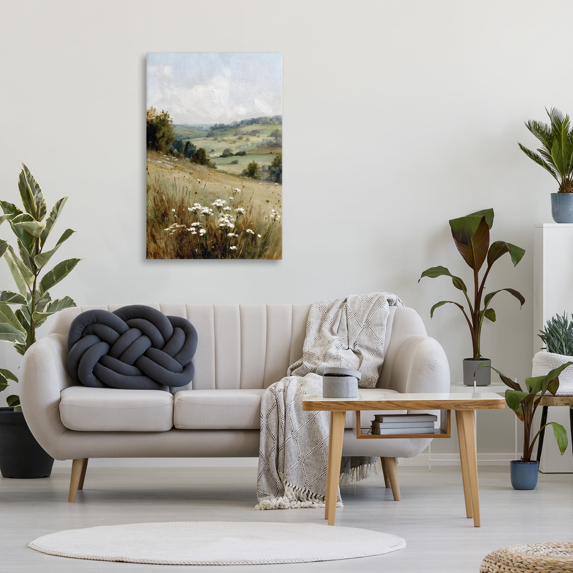 Stupell Industries Hill of White Flowers Canvas Wall Art, design by Petal Prints Design