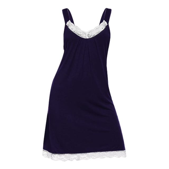 Robe de Nuit Longue Sans Manches pour Femmes Robe de Nuit Douce Chemise de Nuit Chemise de Nuit