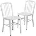 thumbnail image 1 of Commercial Grade 2 Pack White Metal Indoor-Outdoor Chair, 1 of 9