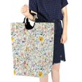 thumbnail image 4 of Yayeee Freestanding Laundry Hamper with Handle Collapsible Large Storage Basket for Clothes, Watercolor Wildflowers, 4 of 7