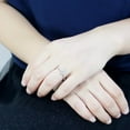 thumbnail image 5 of Womens Rings High polished (no plating) Stainless Steel Ring with AAA Grade CZ in Clear DA382, 5 of 5