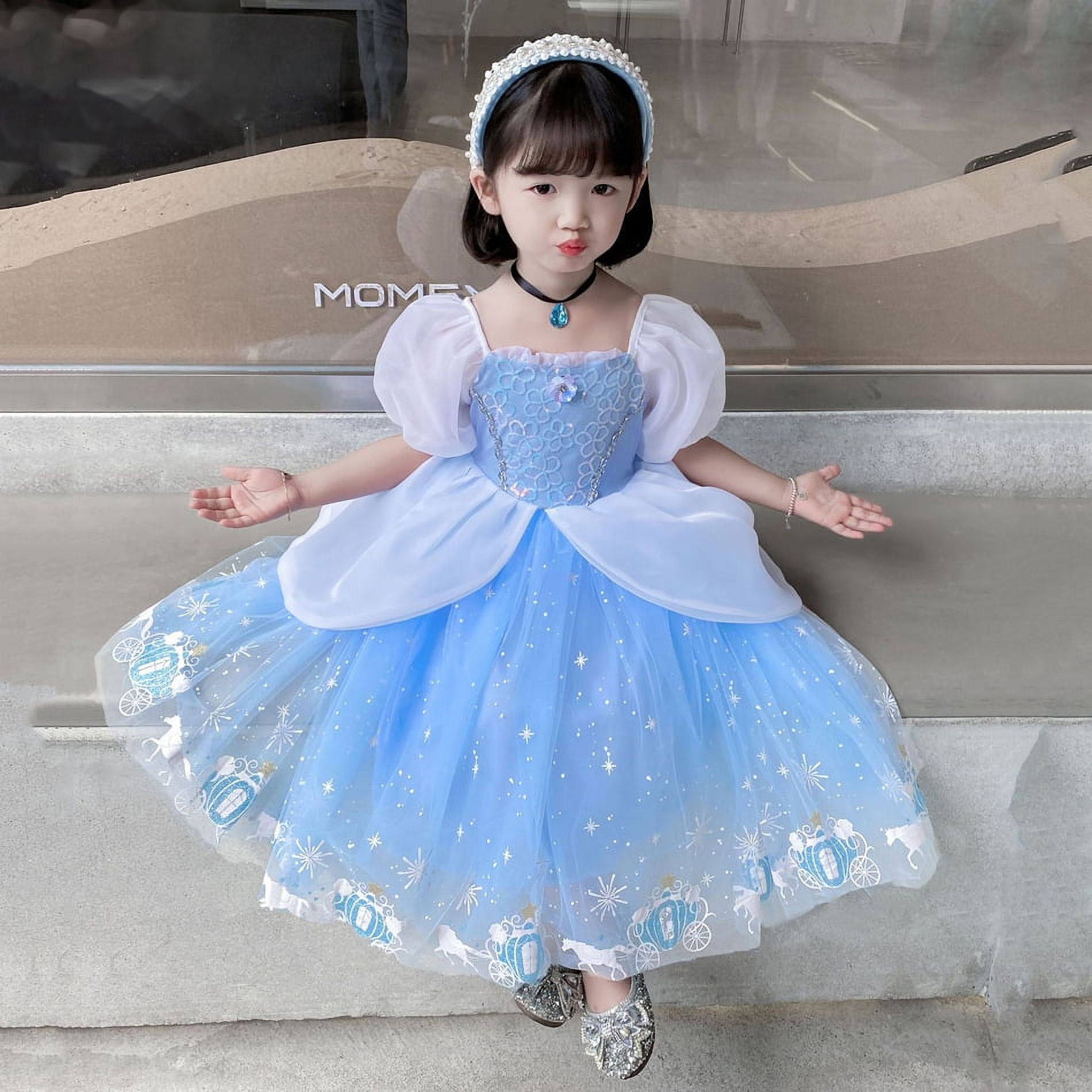 Disney Fille Cinderella Robe Halloween Noel Robe de Bal Filles Cosplay Princesse Costume Enfants Vetements pour Fete d Anniversaire Walmart