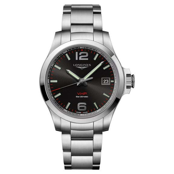 Longines Conquest V.H.P. Perpetual Black Dial Men's Watch L3.716.4.56.6