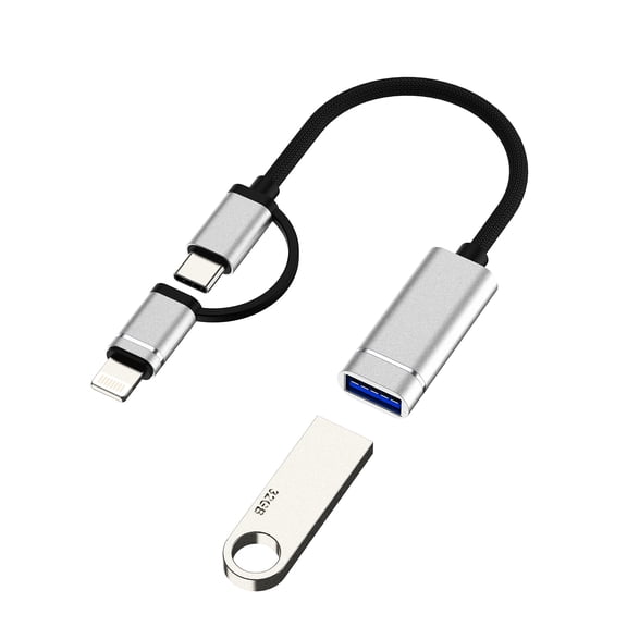 for iPhone OTG Cable Adapter USB A Female to USB C Lightning Male Converter Type 3.0 Dongle Camera Compatible for Samsung S22 Macbook for iPhone15 Pro Max Plus 14 13 12 for iPad 10 Air4/5 Mini 6 Pro