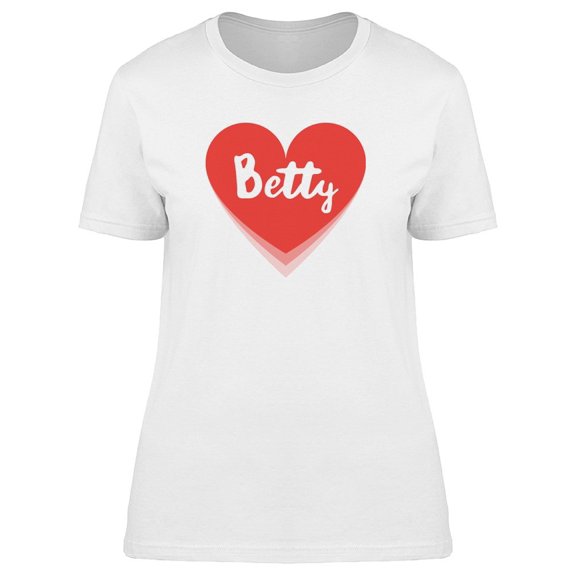 Betty On Red Heart Tee Women's -Image by Shutterstock