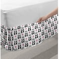 thumbnail image 2 of Valentine's Day Bed Skirt, Romantic Pandas Hearts Doodle Love Theme Art Pattern, Elastic Bedskirt Dust Ruffle Wrap Around for Bedding Decor, 4 Sizes, Charcoal Grey Pink and White, by Ambesonne, 2 of 2