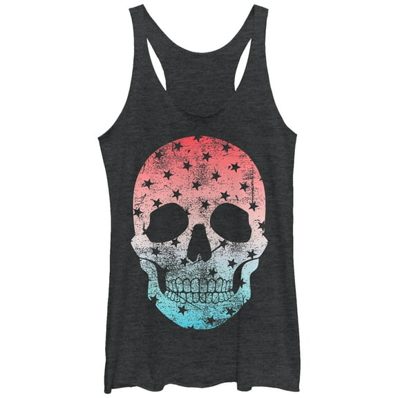 Women's Lost Gods Star Skull Racerback Tank Top Black Heather X Large