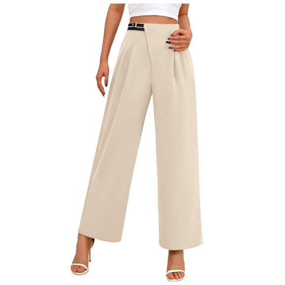 Women's Wide Leg Palazzo Pants High Waisted Business Casual Trousers for Work and Dressy Outfits Comfortable Stretch Fabric Flowy Elegant Design