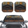 thumbnail image 2 of Rateoe Rustic Cabin Autumn Forest Pattern 2 Piece Car Windshield Sun Shade Foldable | Front Windshield Shade for Sun, Heat and UV Rays | Sunshade for Car Front Window-Medium, 2 of 6