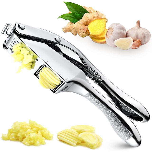 Presse-ail-trancheuse-acier Inoxydable-acier-2-1-mincer-double-Fonction-Culseur-professionnel-Poignée-Pressionneur-Outil-Anti-Dérapant-Poignée-Maison-Cuisine