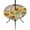 Light Brown Beige, variant on Round Outdoor Tablecloth with Umbrella Hole and Zipper, Yellow Sunflowers Tablecloth with Elastic Waterproof, Vintage Country Flowers Butterfly Wood Board Patio Table Covers for 55" - 60" Tables