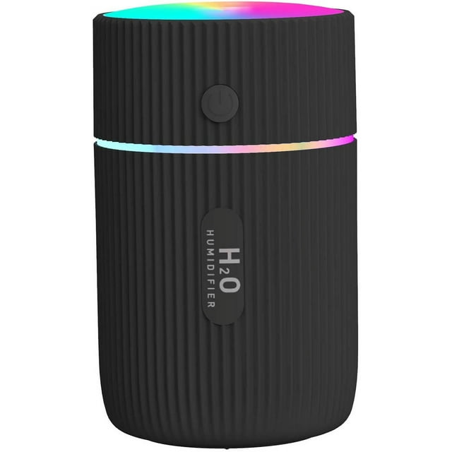 Humidificador de aire, mini humidificador ultrasónico con 2 modos de niebla ajustables, apagado automático y luz nocturna colorida, humidificador portátil USB para coche, hogar, oficina y dormitorio (