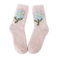 thumbnail image 2 of MSJUHEG Fuzzy Socks,Warm Socks,Slipper Socks for Men,Fluffy Socks,Wool Socks,Thickened Non Shedding Sleeping Socks with Small Flowers Pink One Size, 2 of 3
