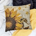 thumbnail image 2 of SHANXI  Spring Rustic Bumble Bee Happy Sunflowers Pillow Cover Farmhouse Polka Dot Décor Vintage Summer Sign Cushion Case Decorative for Sofa Couch 20x20in, 2 of 5