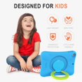 thumbnail image 2 of iPad 9.7 2017/2018 Case for Kids - Lightweight Shockproof Handle Stand Rugged Cover for Apple iPad 6th Generation/Air 2 (Blue), 2 of 6