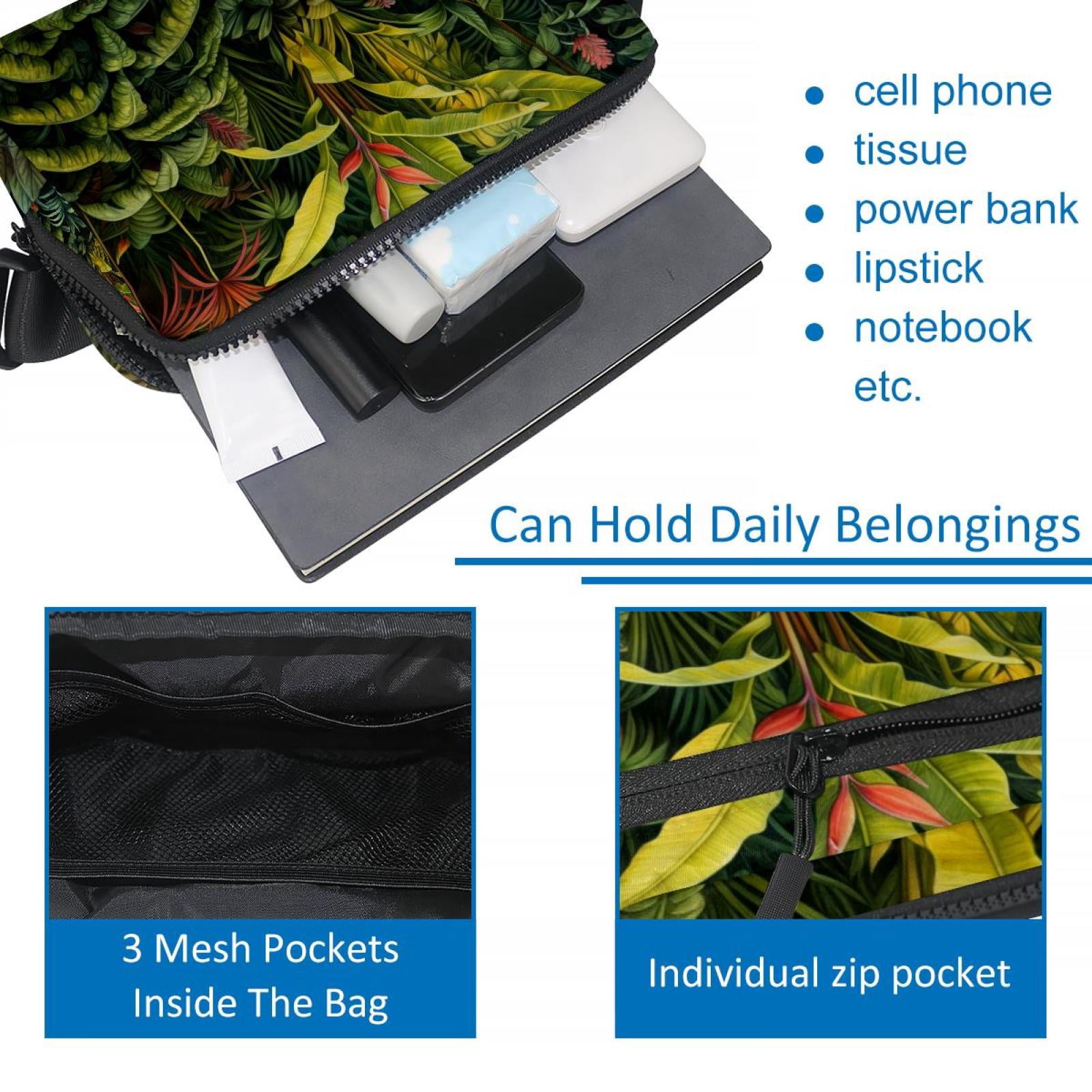 Tropical plants Lightweight Adjustable Fanny Packs with Extension Strap - Unisex Waist Bags Running Belt
