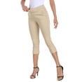 thumbnail image 5 of HDE Women's Pull On Capri 19" Inseam Cropped Pants with Pockets Khaki XXL, 5 of 6