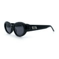 thumbnail image 6 of Womens Mod Classy Oval Thick Plastic Fashion Sunglasses All Black, 6 of 8