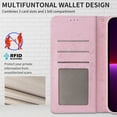 thumbnail image 4 of for iPhone X/XS Leather Phone Case Wallet Gilding Bronzing Rose Flower Butterfly Folio Flip Cover Kickstand, RFID Blocking Card Holder Cash Slot, Magnetic Clasp, Wrist Strap, 4 of 8