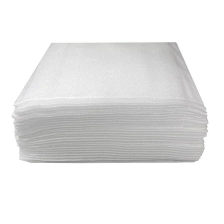 uBoxes 7-3/8"x7-1/2" White Foam Pouches for Cups (25 Pack) Protect Dishes