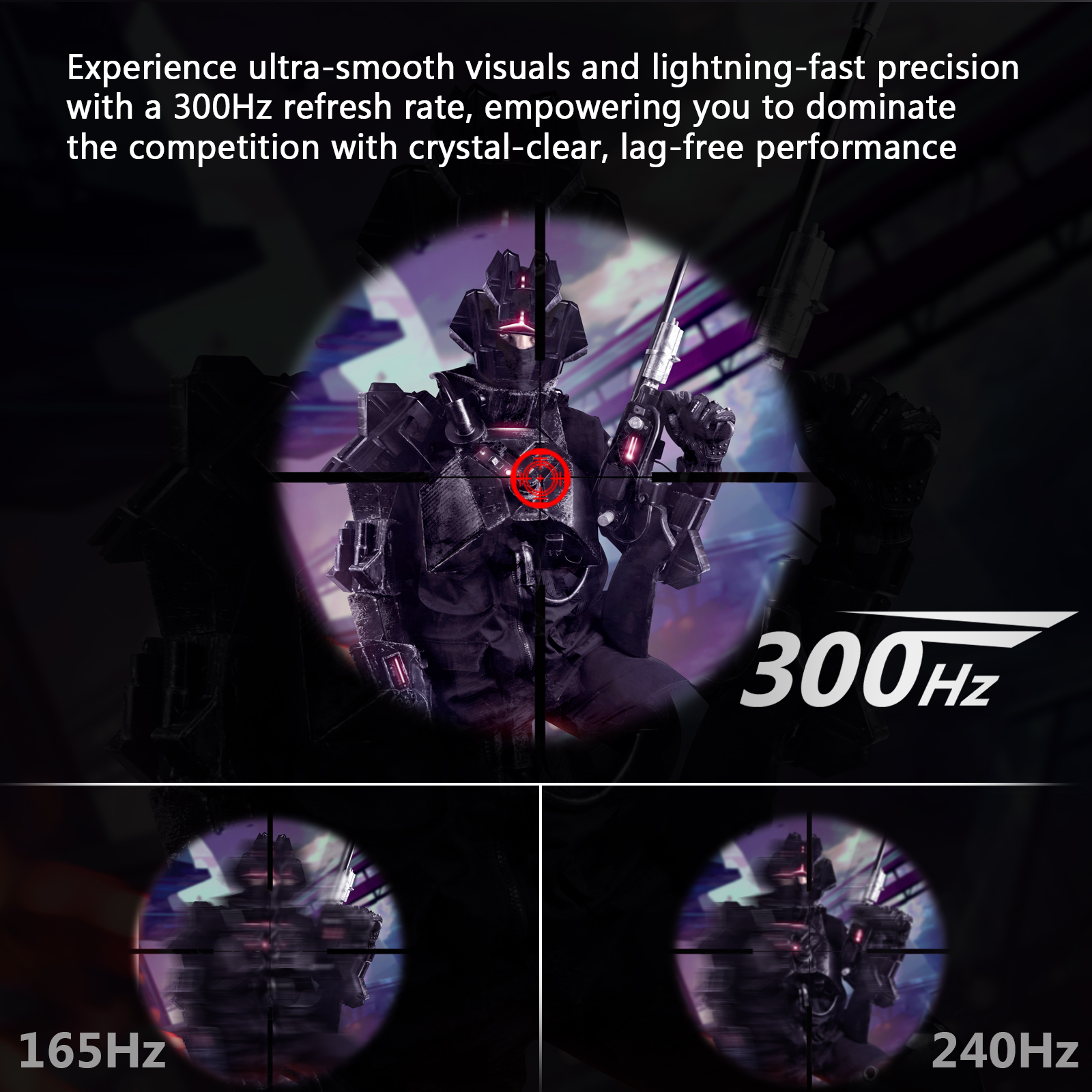 Z-EDGE 24.5 Inch 300Hz Gaming Monitor, FHD 1080P IPS Display, 1ms MPRT, AMD FreeSync, HDR Support, VESA Mount Compatible