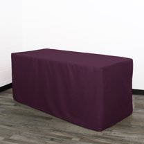 Your Chair Covers - 6 ft Fitted Polyester Tablecloth Rectangular Eggplant
