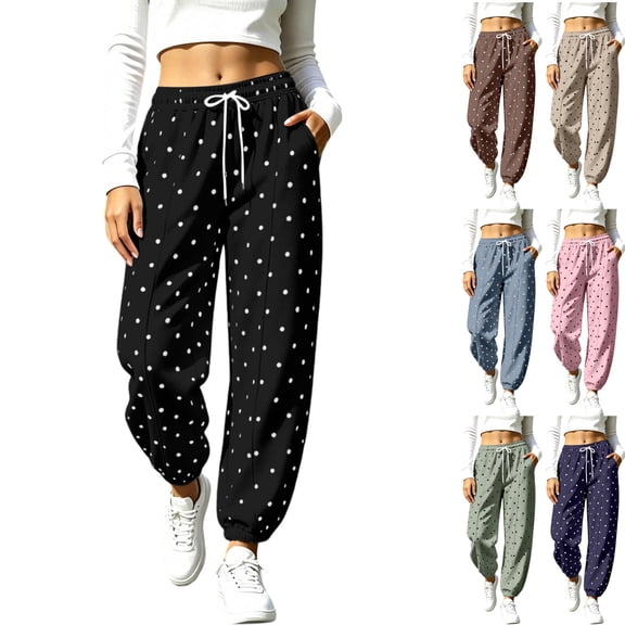 Zulora Women's Drawstring Elastic Waist Barrel Pants Casual Cropped Joggers with Pockets Loose Straight Leg Lounge Trousers for Daily Wear