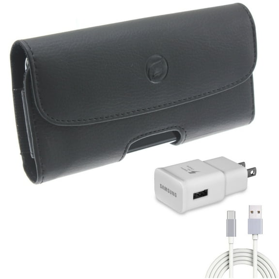 Case Belt Clip w Fast Home Charger for Samsung Galaxy S22 Plus,S22 S20 Fan Edition,Fan S21 FE 5G - Leather Holster Cover, Type-C 6ft USB-C Cable