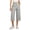 Gray, variant on Womens Cropped Trousers with Elasticated Waist Summer Cotton Capri Pants for Ladies 3/4 Length Trousers Lightweight with Pockets Casual Work Beach Pants Khaki L