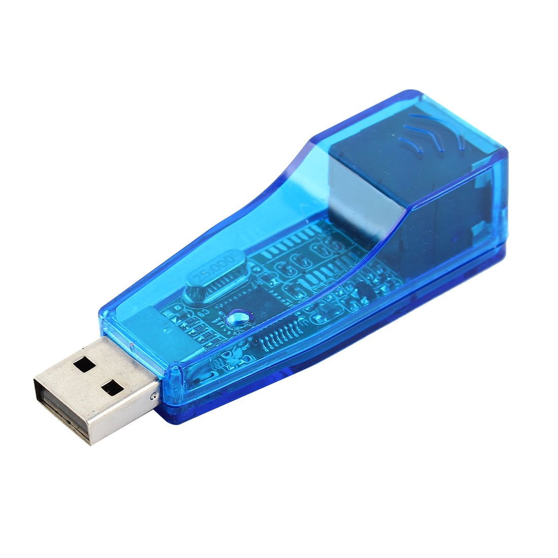 uxcell® Clear Blue USB Male to RJ45 Phone Jack LAN Adapter Connector