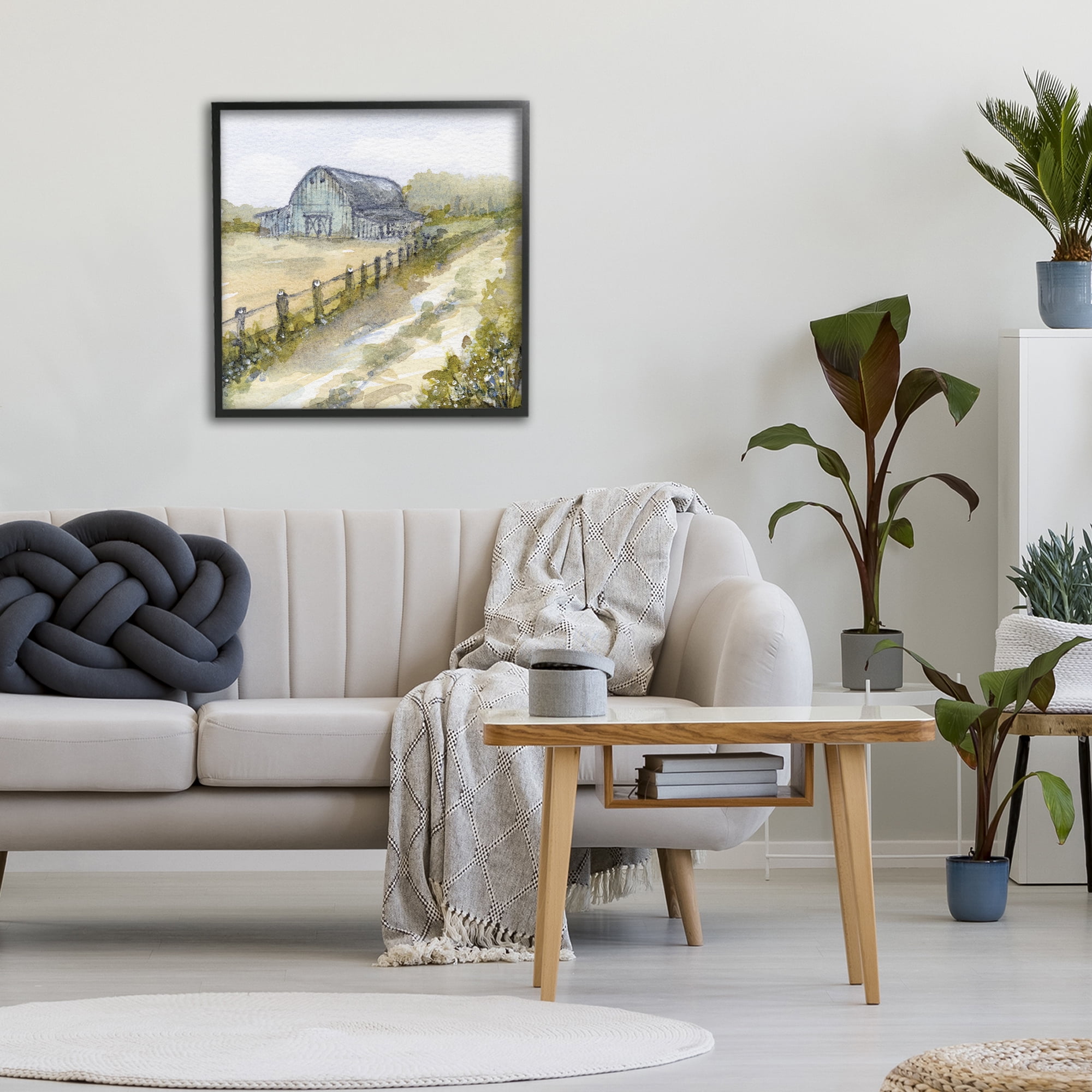 Stupell Industries Blue Barn Lane Black Framed Giclee Art, design by Patti Bishop