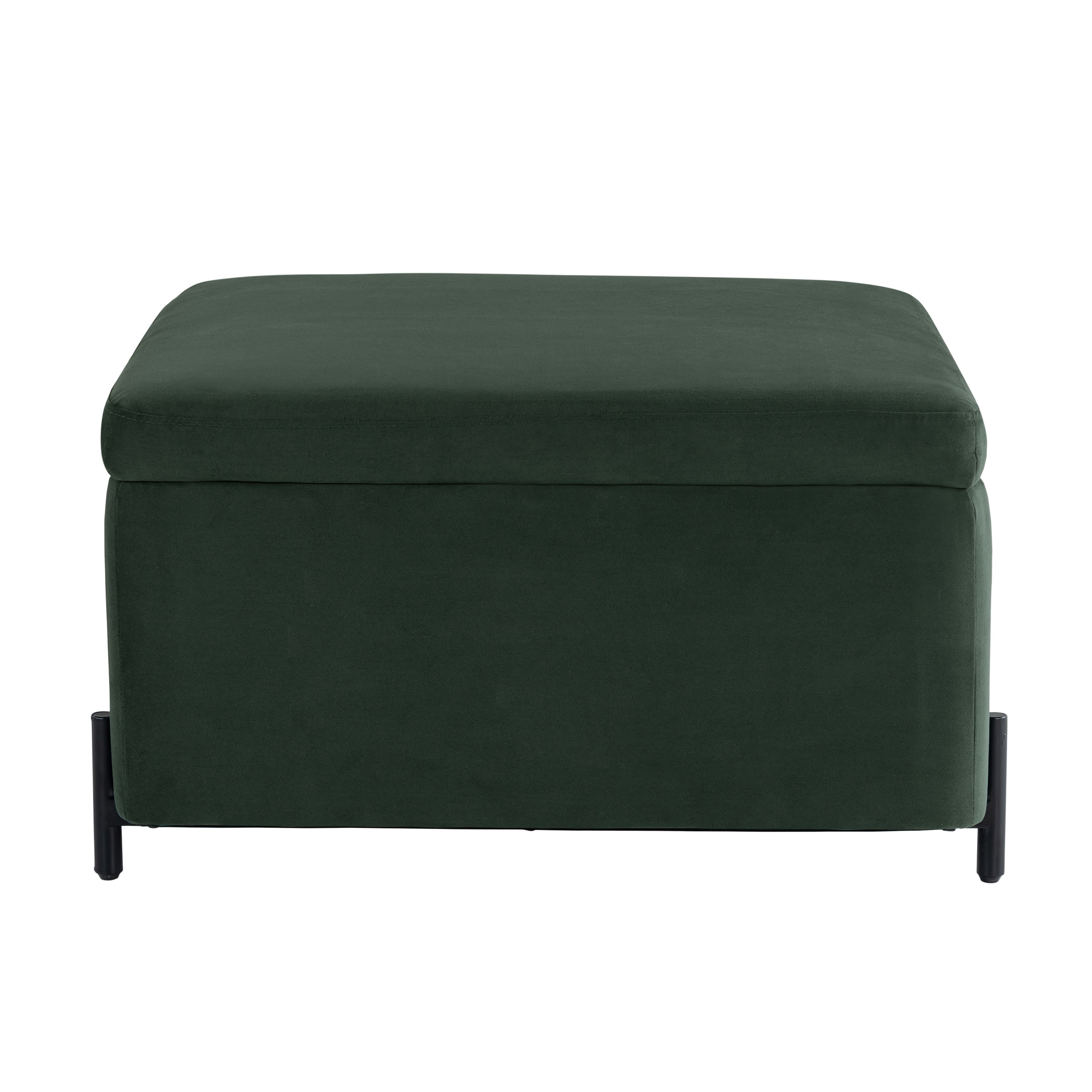 Studio Living Kingston Modern Large Storage Ottoman, Green Velvet Fabric