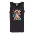 thumbnail image 2 of Wild Bobby Rainbow Painted Mother Mary Dean Russo Design Inspirational/Christian Men Tank Top, Black, Small, 2 of 6