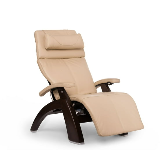 Human Touch PC-610 Omni-Motion Perfect Chair Series 2 Power Recline Dark Walnut Wood Base Zero-Gravity Recliner - Ivory Premium Leather - In-Home White Glove Delivery