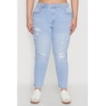 thumbnail image 4 of Womens Plus Size WAX High Waist Distressed Jeans, 4 of 5