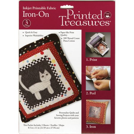 Printed Treasures Iron-On Ink Jet Printable Fabric Sheets-White 3/Pkg ...
