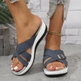 thumbnail image 2 of SACFOF Orthopedic Sandals for Women 2026 Comfortable Casual Platform Sandals with Arch Support, Open Toe Wide Casual Walking Slip on Shoes Vacation Slides Beach Summer Dressy, 2 of 6