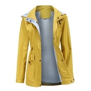 U.Vomade Women's Fall/Winter Detachable Hood Trench Coat Women's Plus Size Jacket Trench Coat
