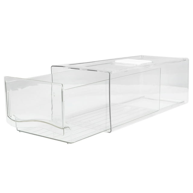 Conteneurs de Réfrigérateur, Conteneurs de Garde-Manger Transparents Bac de Rangement Empilable Type Tiroir de Rangement