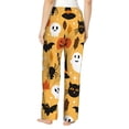 thumbnail image 3 of Disketp Happy Halloween7 Print Women'S Comfy Pajama Pants Casual Drawstring Palazzo Lounge Wide Leg Pants, 3 of 9