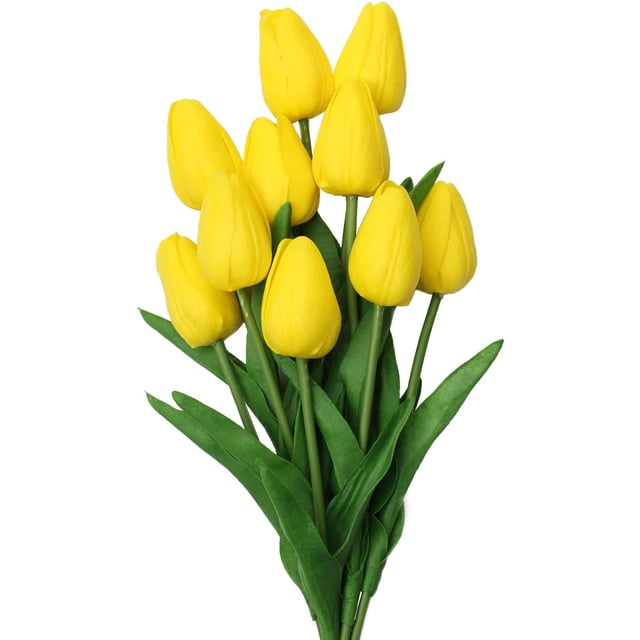 10 Uds flor de simulación de tulipán-amarillo Xemadio LRWJ462-5