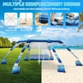 thumbnail image 4 of Beach Umbrella Canopy, 6-Corner Sun Shelter Tent with UV Protection & Side Wall, Blue&White Stripes, 4 of 9